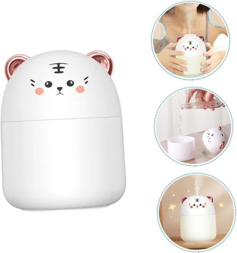 Vista 7 de Toyvian Mini humidificador de tigre de dibujos animados USB portátil de oficina con luz nocturna compacta silenciosa ultrasónica humectante de aire