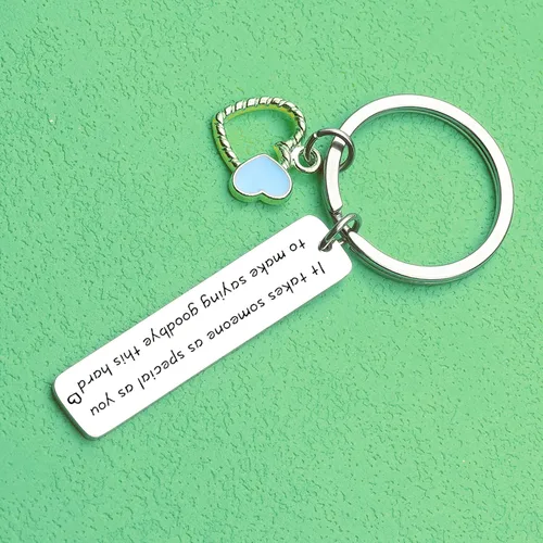Vista 6 de ORZOESD Llavero de despedida para colega, regalo de jubilación, joyería de despedida, llavero de despedida, compañero de trabajo, joyería