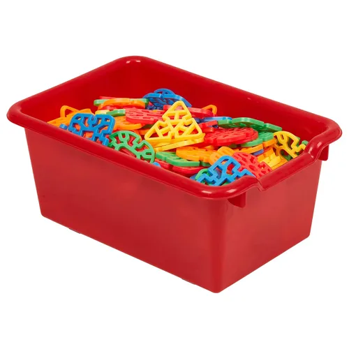 Vista 10 de ECR4Kids Cubo de almacenamiento frontal con cucharada, organización multiusos, color rojo, 5 piezas