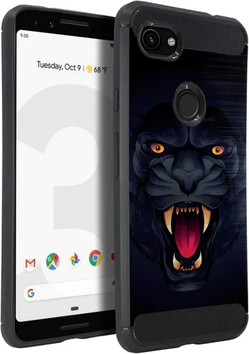 Vista 16 de CasesOnDeck - Funda compatible con Google Pixel 3A (2019) - Funda de TPU con patrón pictórico, flexible, delgada y elegante (astronauta)