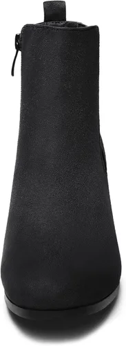 Vista 4 de DREAM PAIRS Botas elásticas Gore Chelsea para mujer, botines de tacón grueso