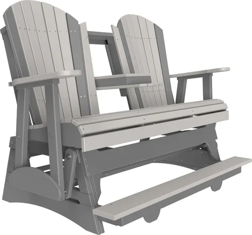 Vista 22 de LuxCraft Adirondack Balcony Glider - 5 pies con consola desplegable (Aruba en negro)
