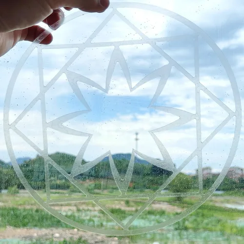 Vista 5 de Calcomanías holográficas para ventana para ataques de pájaros, recordatorio de vidrio, calcomanías autoadhesivas anticolisión, evita que los pájaros