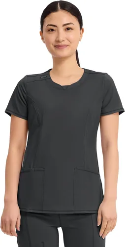 Vista 5 de Cherokee Infinity - Camiseta médica con cuello redondo y 3 bolsillos para Negro