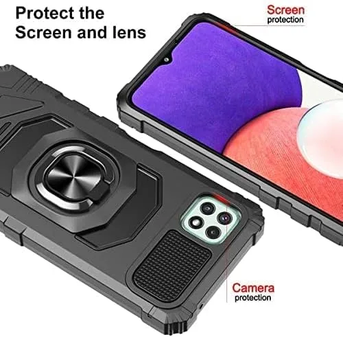 Vista 4 de SOGA Funda compatible con Boost Mobile Celero 5G+ Plus 2023 con protector de pantalla de vidrio templado [grado militar] anillo de montaje
