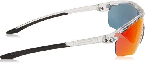 Vista 3 de Under Armour Gametime Jr. Wrap Around Sunglasses, Kids' Sunglasses with Mirrored Lenses & Non-Slip Nose Pads Crystal Black
