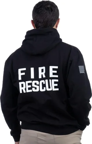 Vista 2 de Ann Arbor T-shirt Co. Sudadera con capucha para el ejército de los Estados Unidos, First Responder de la Fuerza Aérea del Ejército