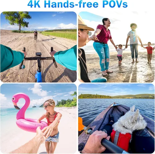 Vista 5 de i3 - Cámara de acción de pulgar 4K, tamaño pequeño, se monta en cualquier lugar, cámara de cuerpo pequeño con clip de resorte, vlogging, grabación