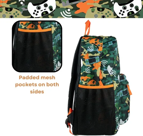 Vista 3 de RALME Mochila para niños, 16 pulgadas, Multi, Camo Gaming