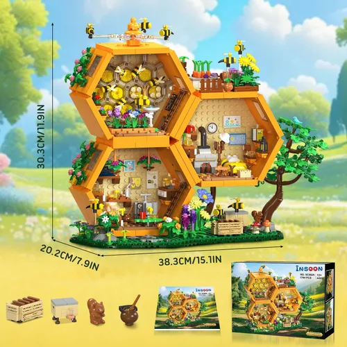 Vista 9 de INSOON Bee House - Juego de construcción con luces para adultos