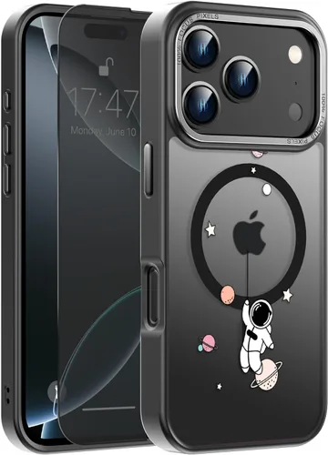 Vista 118 de Goodon para iPhone 15 Pro Max con protector de pantalla de privacidad, compatible con Magsafe, funda translúcida mate a prueba de golpes - Linda