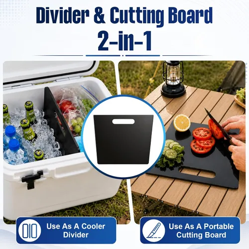 Vista 4 de Cooler Divider Cutting Board Compatible with YETI Tundra 65 Quart Cooler Cooler Accessories Perfect for Outdoors, Camping and Travel, Insert to