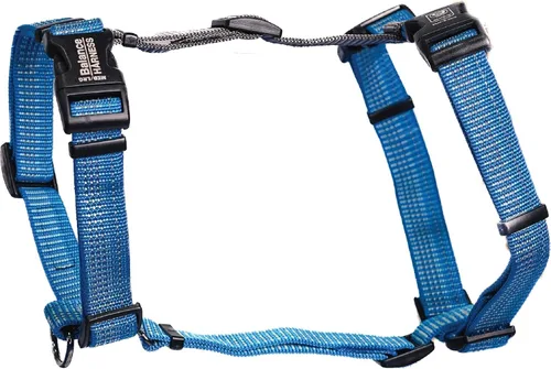 Vista 9 de Blue-9 Arnés reflectante con hebilla para perro, ajustable en el cuello, arnés de equilibrio sin jalón totalmente personalizable con costura Gris