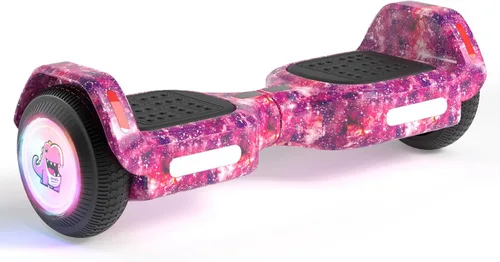 Vista 11 de SIMATE - Aeropatineta para niños, altavoz Bluetooth y luces LED azul (Galaxy Blue)