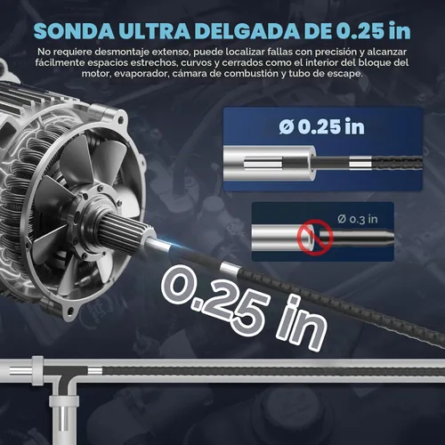 Vista 9 de AUTOOL Boroscopio articulado bidireccional de 210 ° con cámara endoscopio de luz
