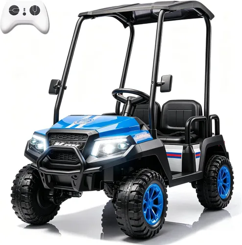 Vista 9 de Juguetes de paseo de 24 V para niños grandes, carrito de golf de 4 Negro