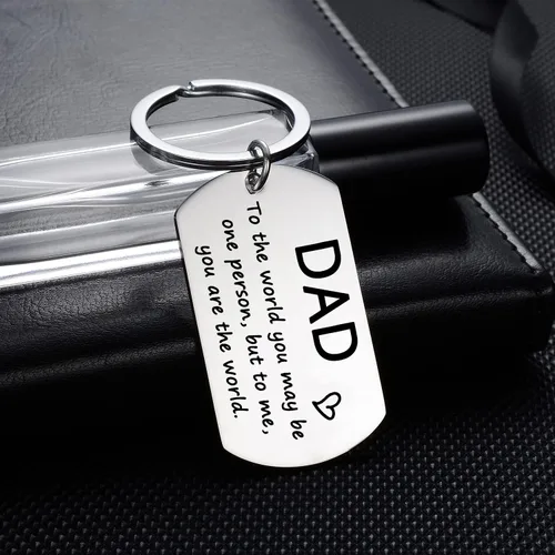 Vista 5 de YEEQIN Regalos para papá de hijo e hija, llaveros de regalo para papá, padrastro, llaveros para hombre, para papá, papá, padrastro, padrastro