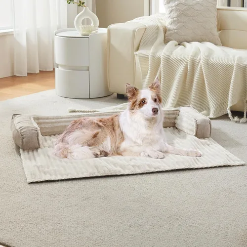 Vista 5 de WINDRACING Sofá cama de lujo para perro, funda lavable y calmante para perros, protector de sofá cama impermeable, tapete para cama de mascotas