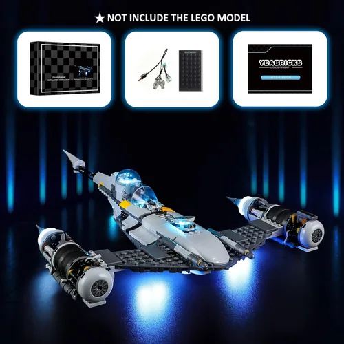 Vista 5 de YEABRICKS Kit de luz LED para Lego - Modelo de bloques de construcción N-1 Starfighter de Star Wars The Mandalorian, juego de luces LED compatible