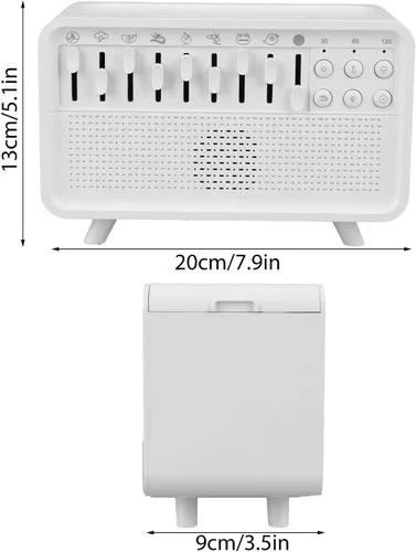 Vista 8 de Máquina de ruido blanco con difusor de aceite esencial y luz nocturna, terapia de sonido portátil para adultos/bebés, 8 sonidos naturales