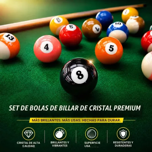 Vista 4 de HMQQ Precision-Molded Billiard Balls, 2-1/4 Inch 16-Piece Pool Ball Set Glossy resin construction with balanced roll for home tables, billiard
