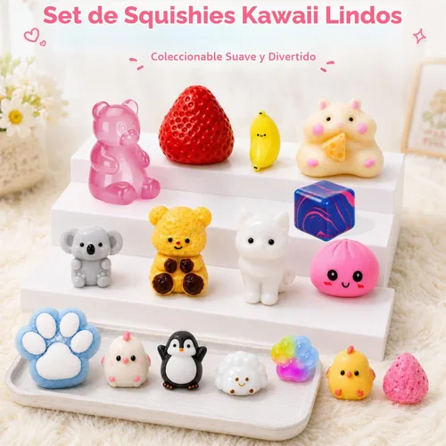 Vista 2 de 16 Pack Taba Squishy Toys, Kawaii Squeeze Fidget Toys for Kids