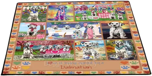 Vista 9 de Doggie of the Day Dalmatian Dogs Floor Mat - 4th of July Independence Day - Best Dog Doormat - Protector Decor - Unique Portrait Art - Premium