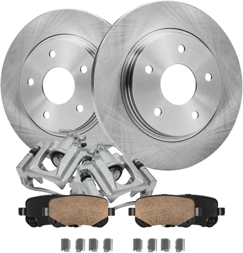 Vista 38 de Detroit Axle - Juego de 6 piezas de rotores de disco de freno delantero + pastillas de freno cerámicas de repuesto para Land Rover LR3 Range Rover