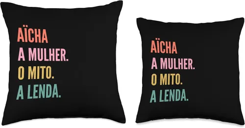 Vista 3 de Funny Portuguese First Name Design - Aïcha Throw Pillow