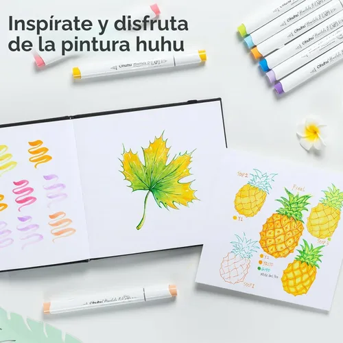 Vista 4 de Ohuhu Cuaderno de dibujo de 6.3 x 6.3 pulgadas para dibujar y dibujar
