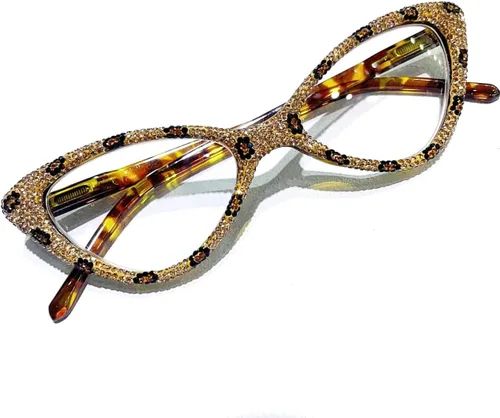 Vista 8 de willochra Elegantes gafas de lectura con diamantes de imitación de ojo de gato para mujer, diseño de diamantes de moda, gafas de luz azul Rosado
