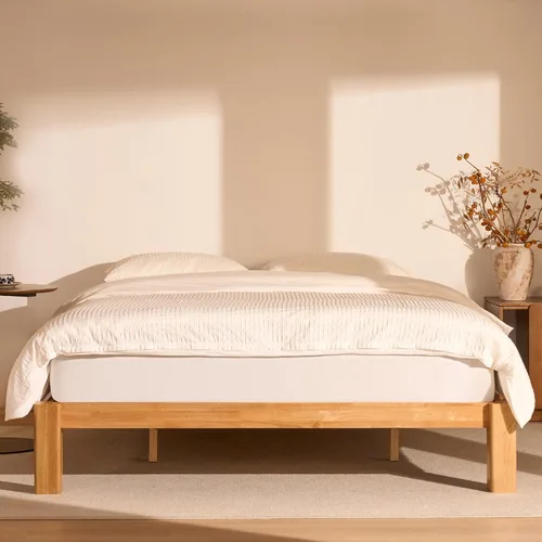 Vista 18 de FLEXISPOT Hako - Marco de cama de carpintería japonesa G2, cama de plataforma Queen de madera de caucho maciza, certificado IAS y SGS