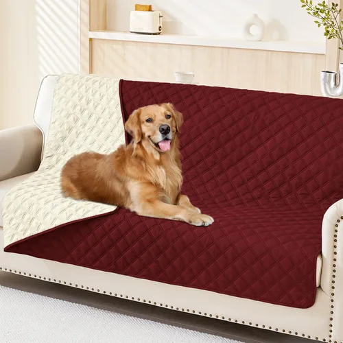 Vista 34 de Smiry Funda Impermeable para Cama de Perro Manta para Mascotas, Manta Suave y Lavable para Perros para Muebles Cama Sofá Sofá Reversible, a Cuadros