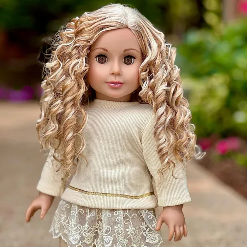 Vista 8 de DreamWorld Collections - Melodía romántica - Conjunto de 3 piezas - Túnica, leggings y botas - Ropa para muñecas de 18 pulgadas (muñeca no incluida)