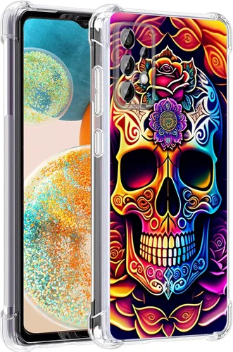 Vista 26 de Funda para Galaxy A23 5G, diseño de flores de mariposa azul, protección contra caídas, a prueba de golpes, carcasa protectora de cuerpo completo