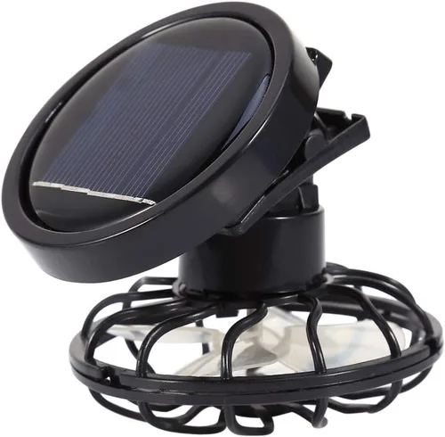 Vista 6 de YOUTHINK Ventilador solar portátil, mini clip eléctrico para camping, ventilador de ahorro de energía para picnic, pesca, parque, viajes