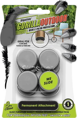 Vista 8 de GorillaGlides Deslizadores de Silla de 1 Pulgada/Protectores de Piso para Muebles (16 Deslizadores de Muebles) Autoadhesivos, con Tornillo