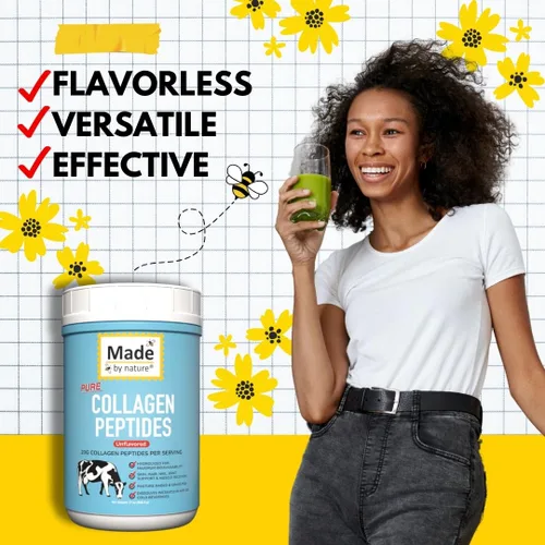Vista 3 de Made by Nature - Péptidos de colágeno tipo 2 sin sabor: apoya la salud de la piel, el cabello, las articulaciones y el intestino, hidrolizados