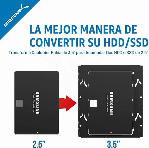 Vista 7 de SABRENT Kit de abrazadera de montaje para disco duro interno de 2.5 pulgadas a 3.5 pulgadas (BK-HDDH)