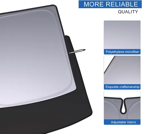 Vista 7 de Parasol para parabrisas de Toyota Rav4, accesorios 2019-2025, plegable con ajuste personalizado para ventana delantera, protector de visera de sol