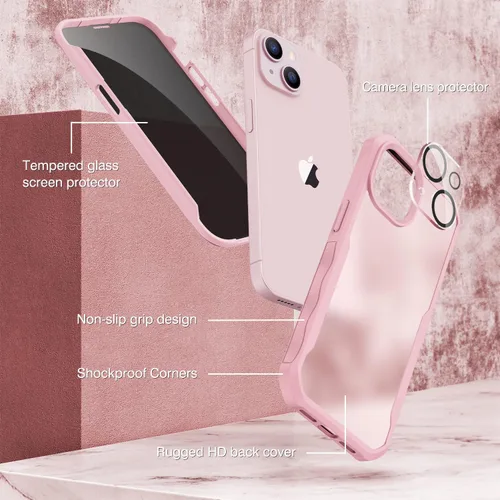 Vista 493 de CENHUFO Funda de privacidad para iPhone 11 Pro, funda de cuerpo completo con protector de pantalla de privacidad de vidrio templado 9H integrado