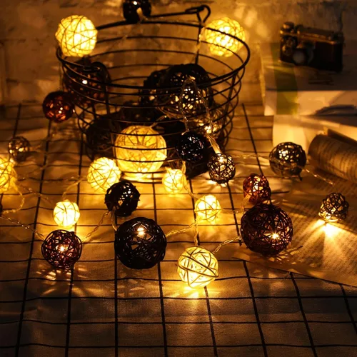 Vista 7 de Patelai 72 bolas decorativas de mimbre de ratán para jarrón, centro de mesa, tazones, relleno de orbes para primavera y verano, manualidades gris