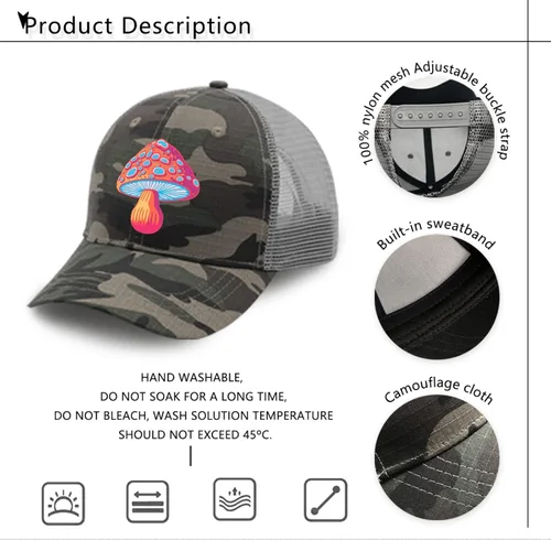 Vista 7 de devor Hats Mushroom Dad Hat for Men Graphic Dad Hat Adjustable