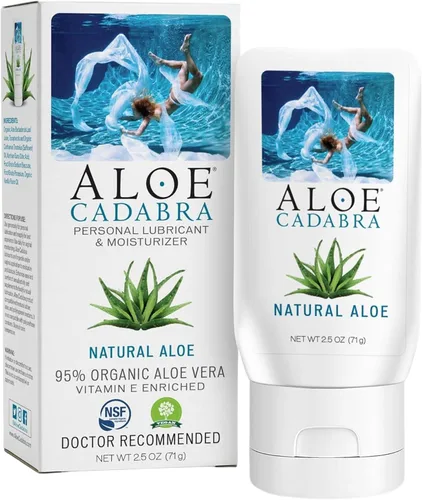 Vista 5 de Aloe Cadabra Lubricante personal saborizado e hidratante vaginal, lubricante orgánico de aloe comestible para hombres, mujeres y parejas, no mancha