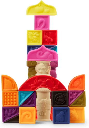 Vista 10 de B. toys Elemenosqueeze - Bloques para bebé, 26 bloques de construcción