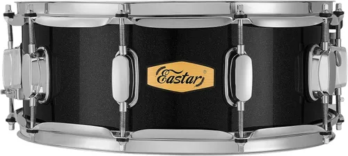 Vista 8 de Set de batería Eastar con baquetas, soporte, almohadilla silenciadora, bolsa, llave, 14" x 5.5", Negro Estrellado