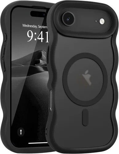 Vista 30 de Pepmune - Funda para iPhone 12 Pro Max con marco ondulado y estructura rígida, color mate claro, cubierta trasera unisex, compatible con Magsafe