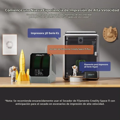Vista 7 de Secador de Filamento Oficial Creality Space Pi Plus, Compatible con Material PLA PETG ABS de 1.75mm/2.85mm, Deshidratador de Filamento, Soporte