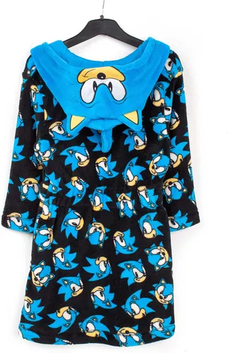 Vista 2 de Sonic The Hedgehog Bata de baño para niños Albornoz de personaje para niños y niñas Traje de pijama suave azul para jugadores