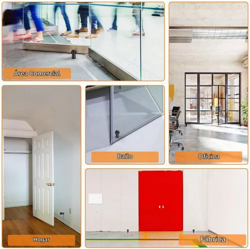 Vista 7 de Tope de puerta de piso de 2.5 pulgadas, cilíndrico negro, topes de puerta de goma modernos comerciales decorativos para puerta, protector de pared